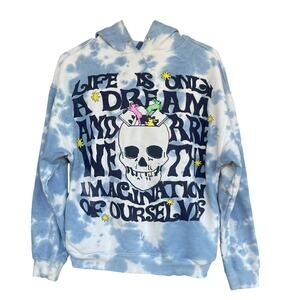 Coney Island Picnic Hoodie Womens XS Tie Dye Skull Bunny Graphic Pullover